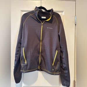 Columbia Men's Dark Brown Jacket with Yellow Trim